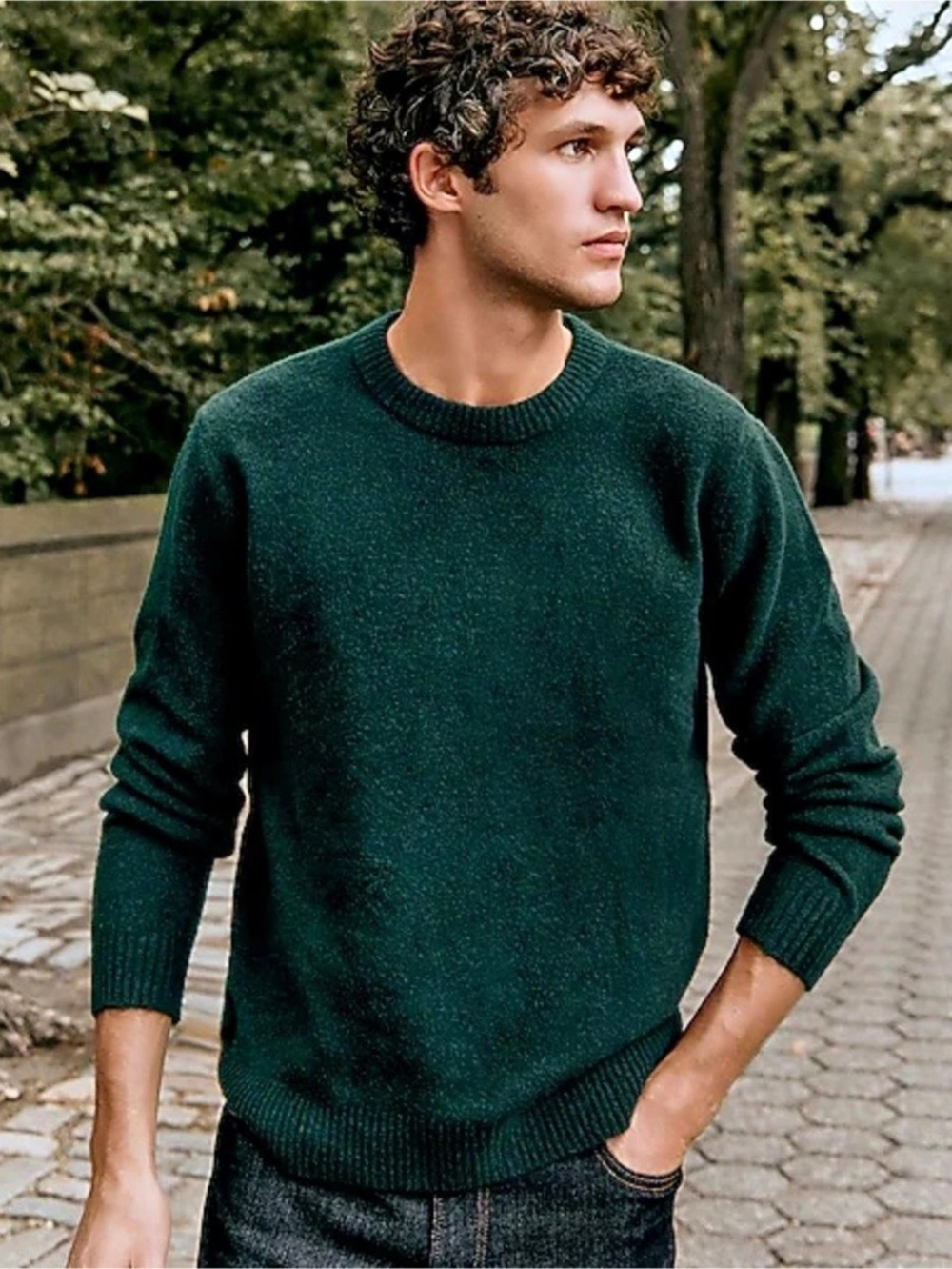 Express Crewneck Sweater in Green Size Medium Like New